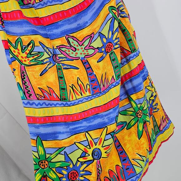 Palm Bay Dress Multicolor Tropical Print Sleeveless Hawaiian Y2K Mini Size M - Picture 5 of 7